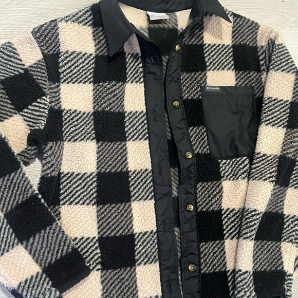 Colombia Woman’s Fierce Button Down Medium Preowned  Plaid Black & light pink - Picture 4 of 9